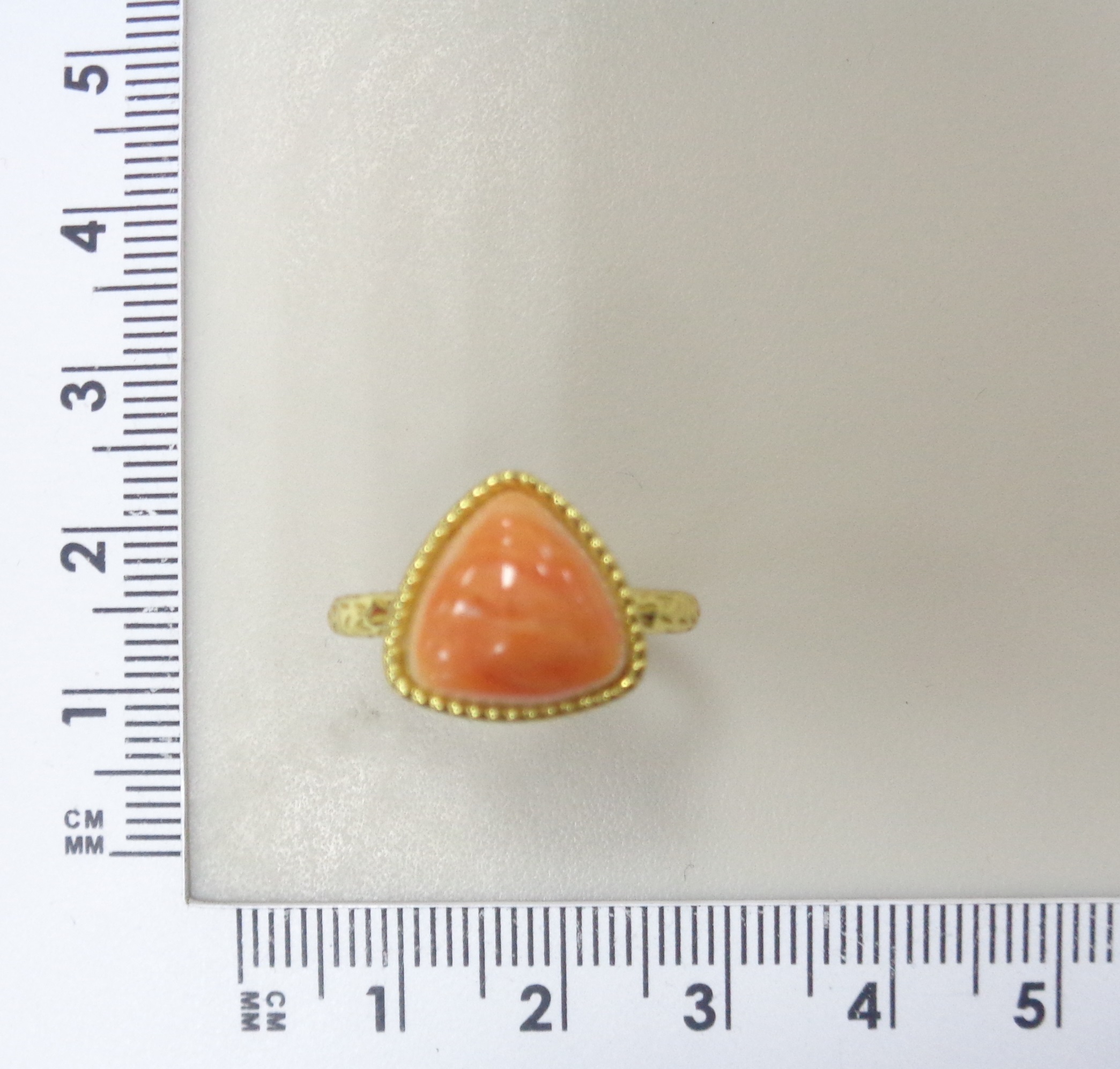 Серебряное кольцо с огненным королевским спондилюсом